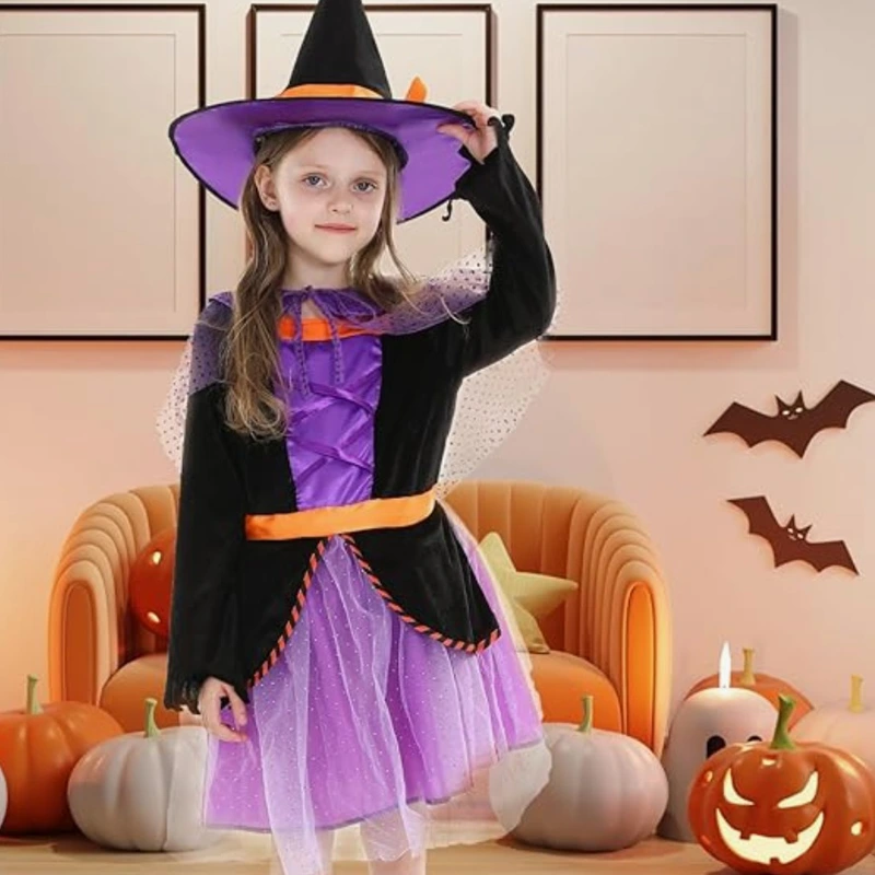 Familie matchende Halloween hekse kostume sæt